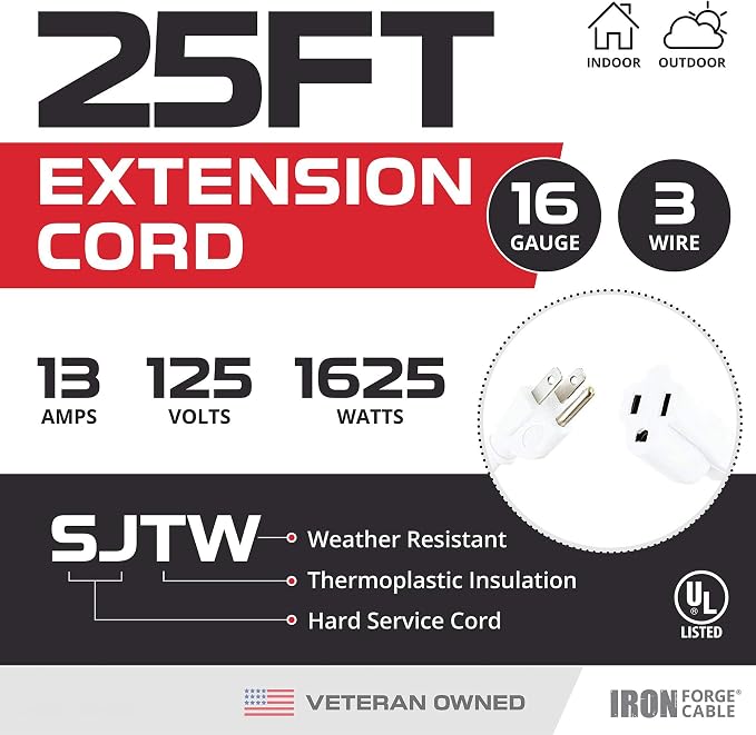 Iron Forge Cable Weatherproof 25 Ft Outdoor Extension Cord - Image 2