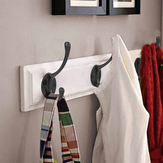 Heavy-Duty Metal Coat Hooks for Wall, Double Robe Hooks for Coat - Image 5
