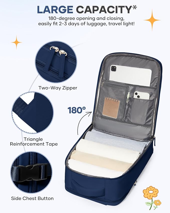 coofay Travel Backpack Carry On Backpack Personal Item Travel Bag Mochila De - Image 6