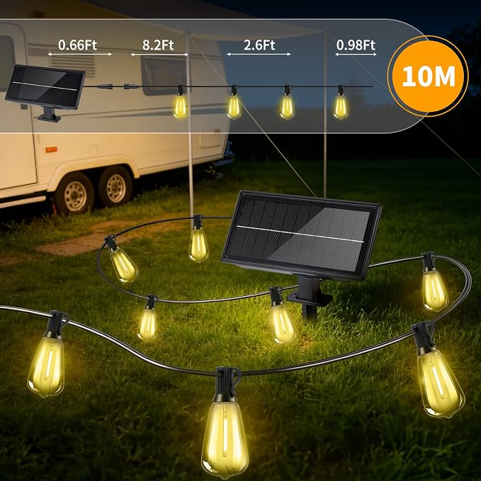 Outdoor Solar String Lights Waterproof: ST38 33ft Shatterproof Patio Lights - Image 5