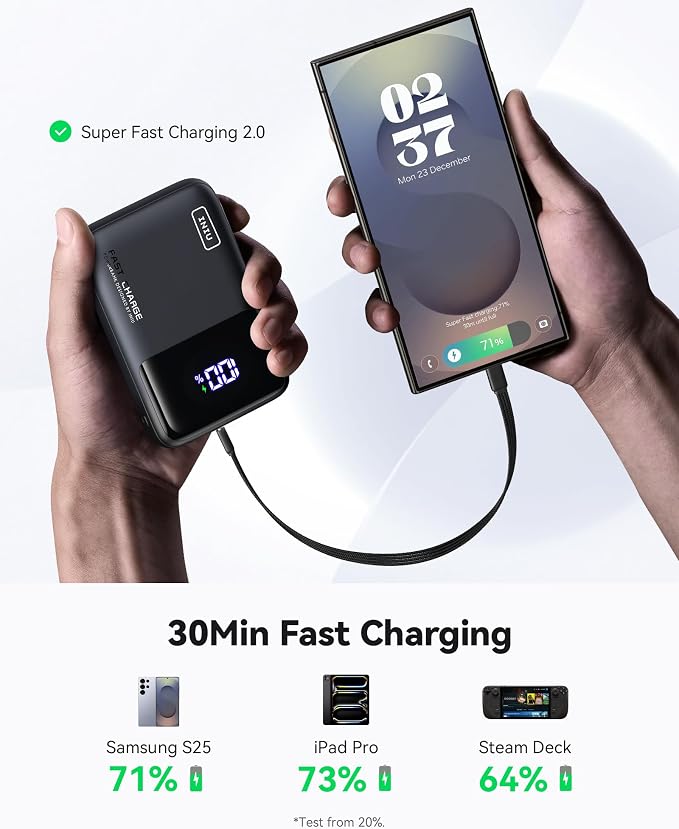 INIU 20000mAh Laptop Power Bank, Ultra Compact 65W PD Dual Fast Charging - Image 3