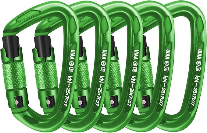UIAA Certified Professional Heavy Duty Large Locking Carabiner Clips Climbing by AINIKEY