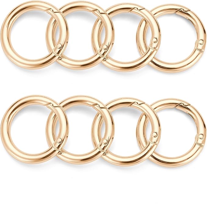 Gkeygo Key Ring Clip, 4/5 Inch Keychain Rings, 8 Pack Round Carabiner Clip - Image 8
