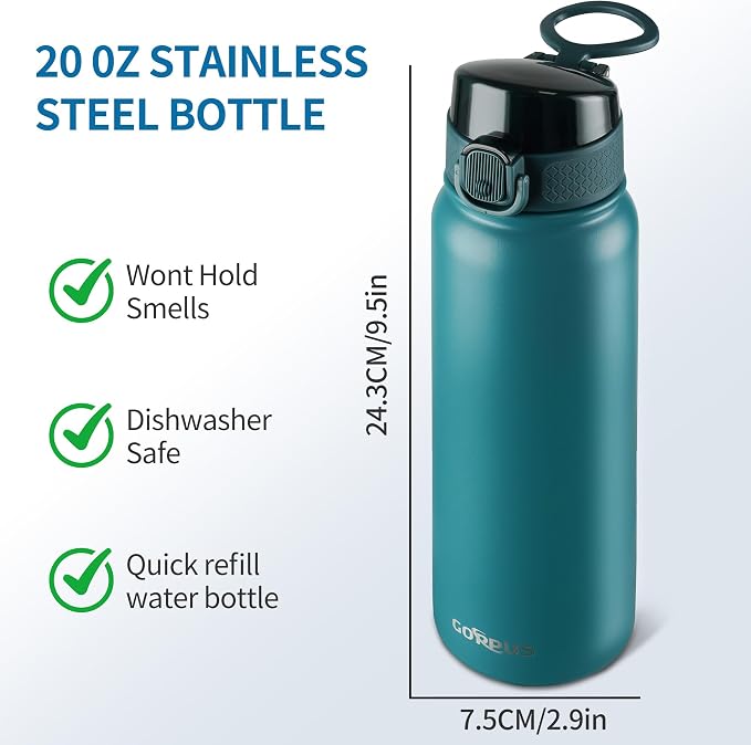 GOPPUS Insulated water bottle 20 oz Stainless Steel Water Bottle BPA-Free - Image 6