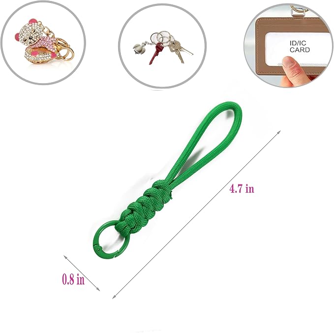 Colorful Braided Paracord Keychain, 12cm Length, Decorative Woven Rope Strap - Image 2