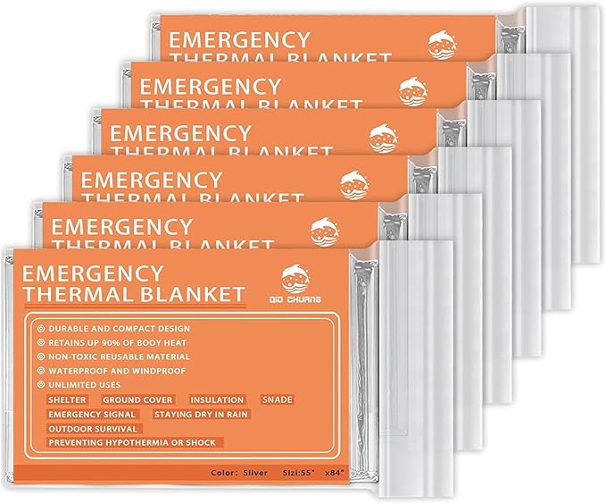 QIO CHUANG Emergency Mylar Thermal Blankets -Space Blanket Survival kit Camping by QIO+CHUANG