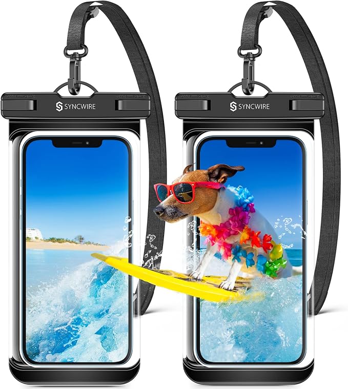SYNCWIRE [2-Pack Waterproof Case IPX8 Universal Waterproof Phone Pouch Dry Bag by SYNCWIRE
