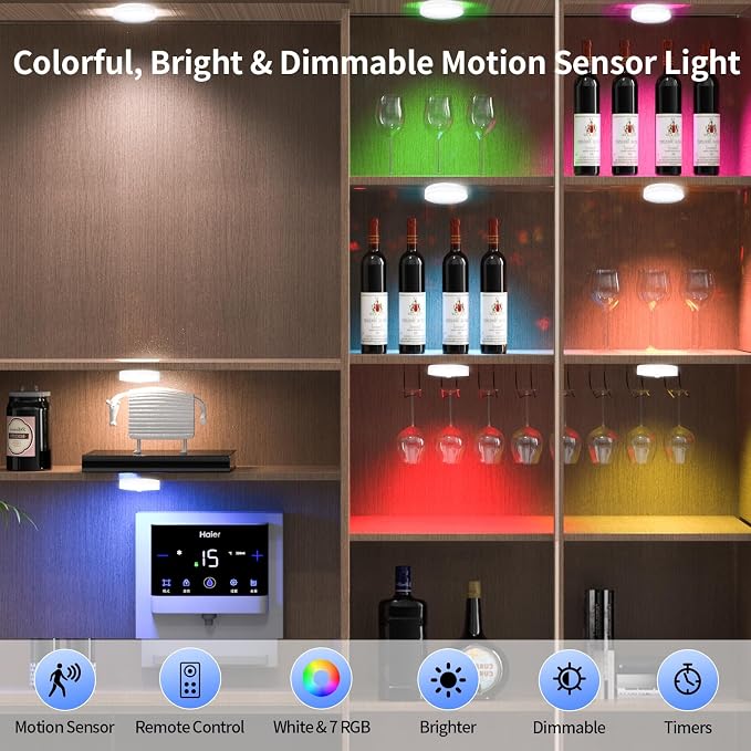 RGB LED Rechargeable Motion Sensor Light Indoor - Image 2