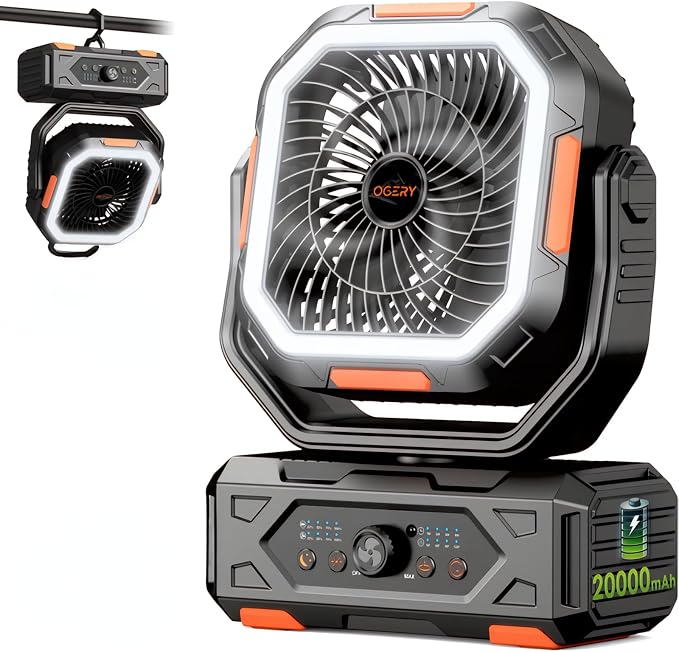 OGERY Camping Fan, Portable Fan Rechargeable by OGERY