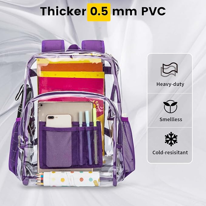 Vorspack Clear Backpack Heavy Duty PVC Transparent Backpack - Image 3