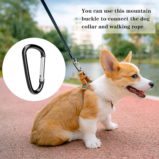 Carabiner Clips, Upins Aluminum Locking Spring Hook Keychain D Shape Heavy Duty - Image 6