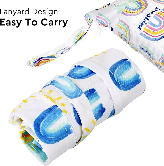 2pcs Waterproof Wet Bags with Two Zippered Pockets, Reusable - Image 4