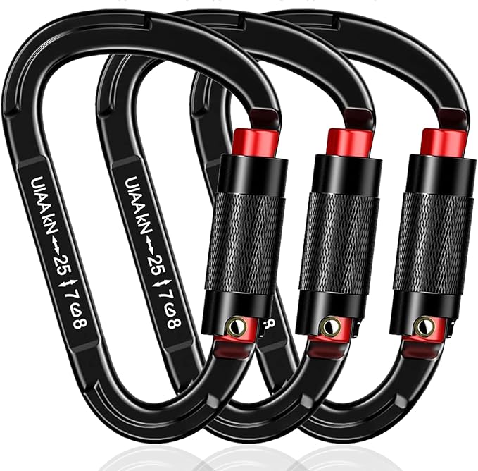 Auto Locking Carabiner Heavy Duty Carabiner 25kN UIAA Certified Climbing by QIWYMHW