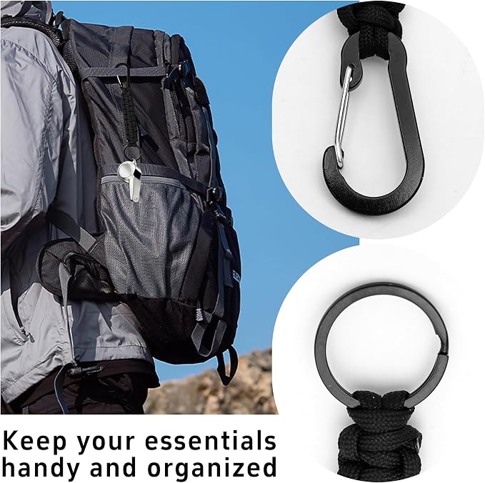 3PCS Paracord Keychain with Carabiner Clip, Braided Rope Key Chain Lanyard - Image 3