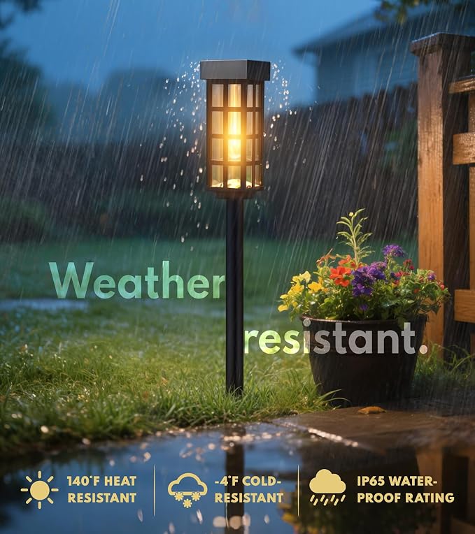 PASAMIC Solar Pathway Lights Outdoor, 24 Inch Tall Solar Landscape Lights - Image 5