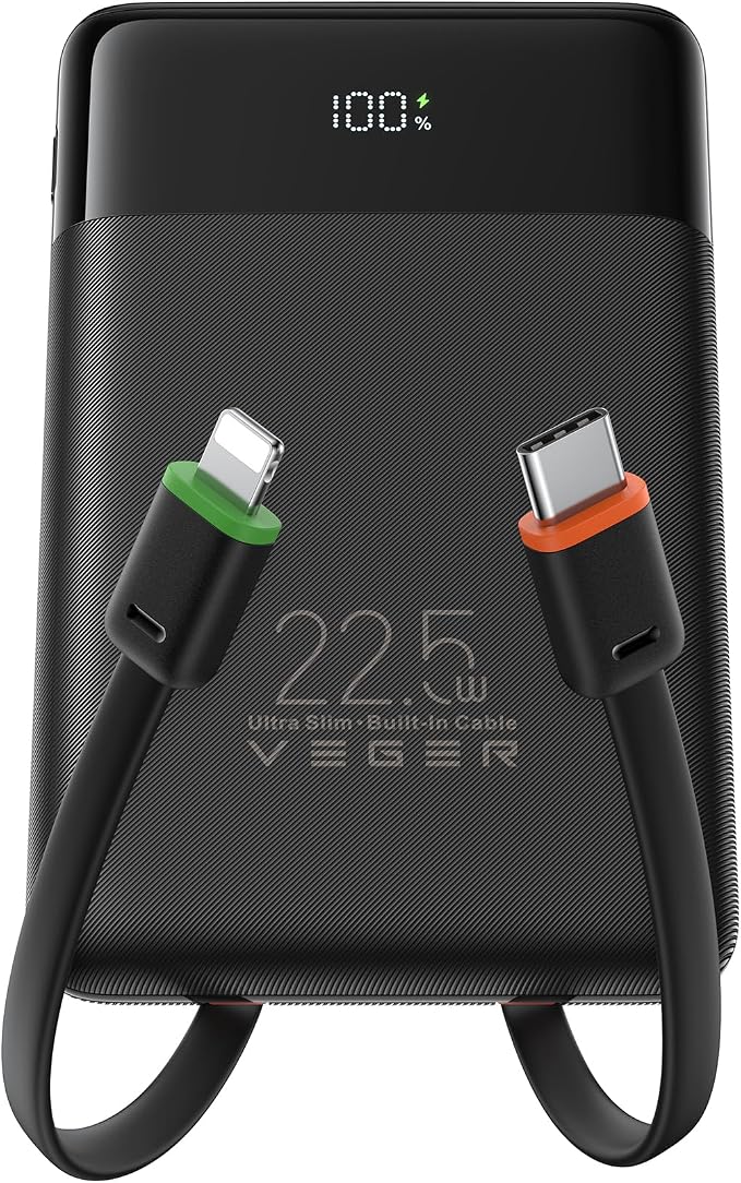 VEGER Portable Charger, Ultra Slim 22.5W Fast Charging by VEGER