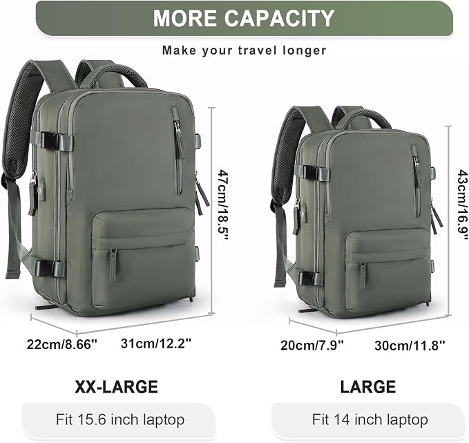 WONHOX Large Travel Backpack Carry on Flight Approved Laptop Work Business - Image 5
