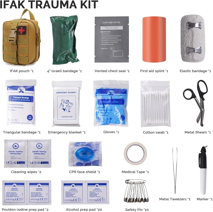 IFAK Trauma First Aid Kit Molle Pouches Emergency Survival Kit - Image 2