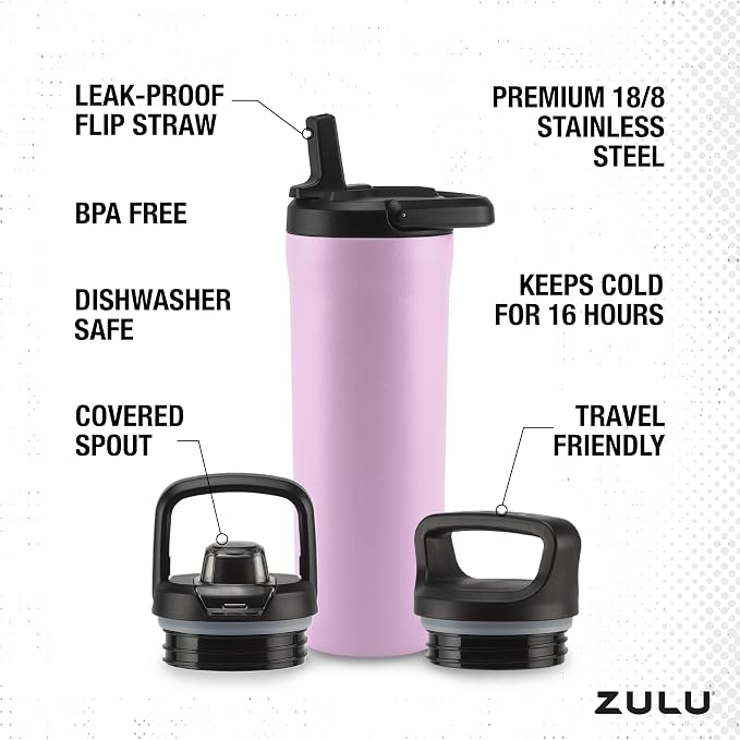 ZULU Base 18oz Kids Stainless Steel Water Bottle - Image 4