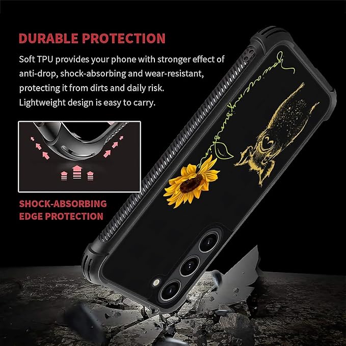 for Samsung Galaxy S23 Plus Case, Pig Sunflower Yellow Sunshine Pattern Graphic - Image 7