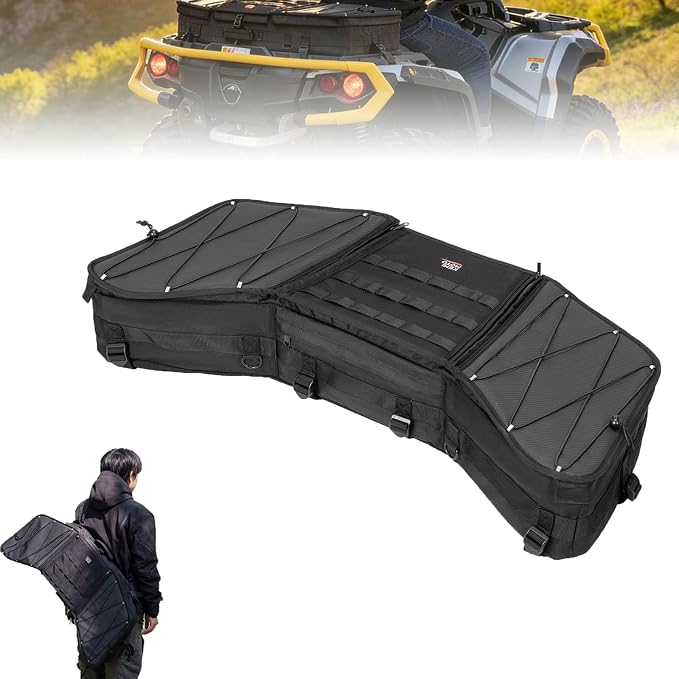 KEMIMOTO Portable ATV Front Rear Rack Bag UTV Cargo Bed Storage, Flat Gear Box by kemimoto