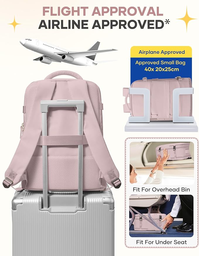coofay Large Travel Backpack For Women Men Airline Approved Carry On Backpack - Image 7
