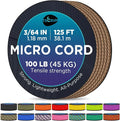 TECEUM Micro Paracord – 1.18 mm X 125 ft – Micro Utility Cord – Thin Braided by TECEUM