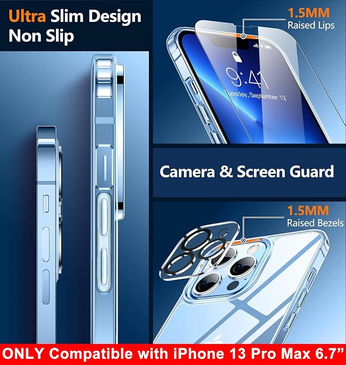 SPIDERCASE Only Designed for iPhone 13 Pro Max Case, Slim Thin Phone Case Only - Image 5