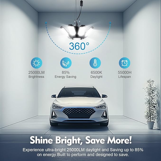 TANBABY 2 Pack LED Garage Lights - Image 3