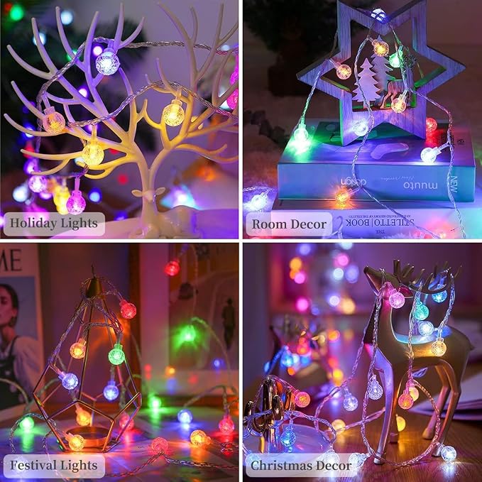 Metaku RGB Globe String Lights Battery Operated 26ft 60LED Fairy String Lights - Image 5
