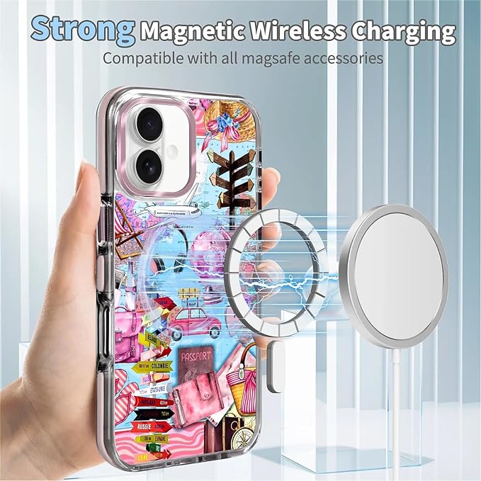 Case for iPhone 16 Plus, Cover Holiday Trip World Map Phone Case Design，for - Image 4