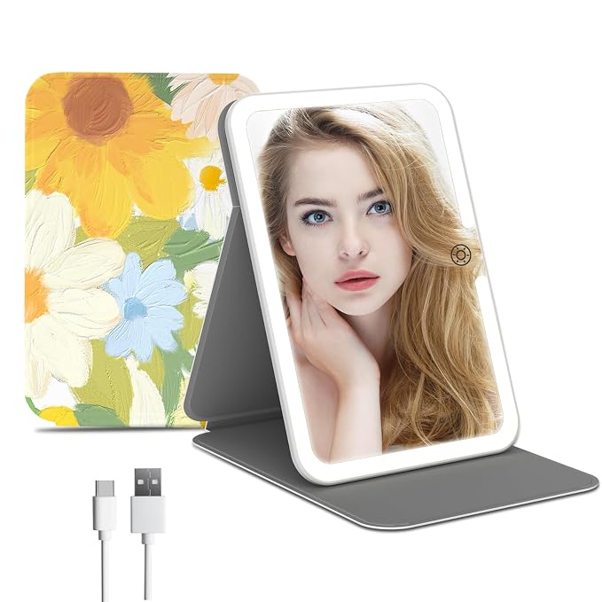 Rechargeable Travel Lighted Makeup Mirror by FUNTOUCH