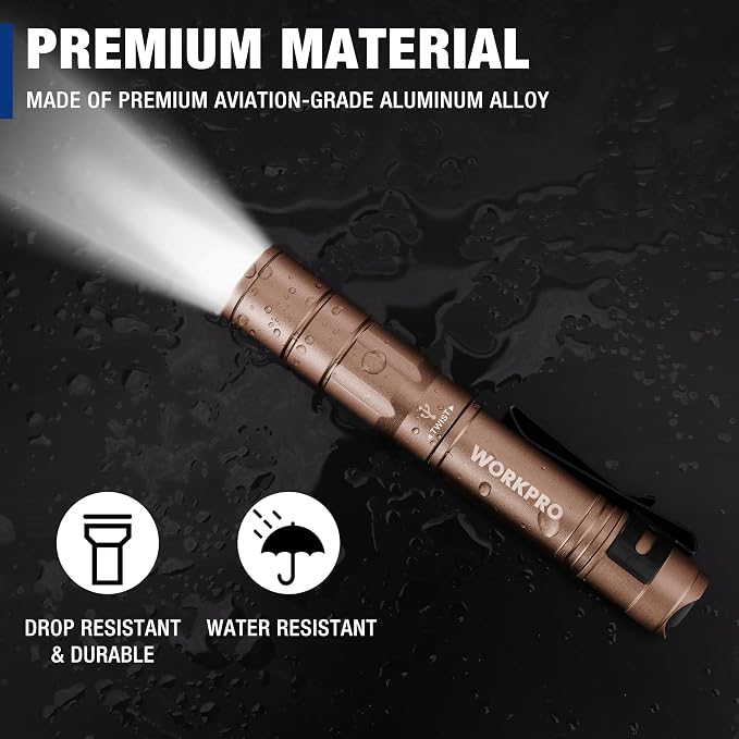 WORKPRO Rechargeable Pen Light, Mini Flashlight, 2 Pack Ultra-Compact EDC - Image 6