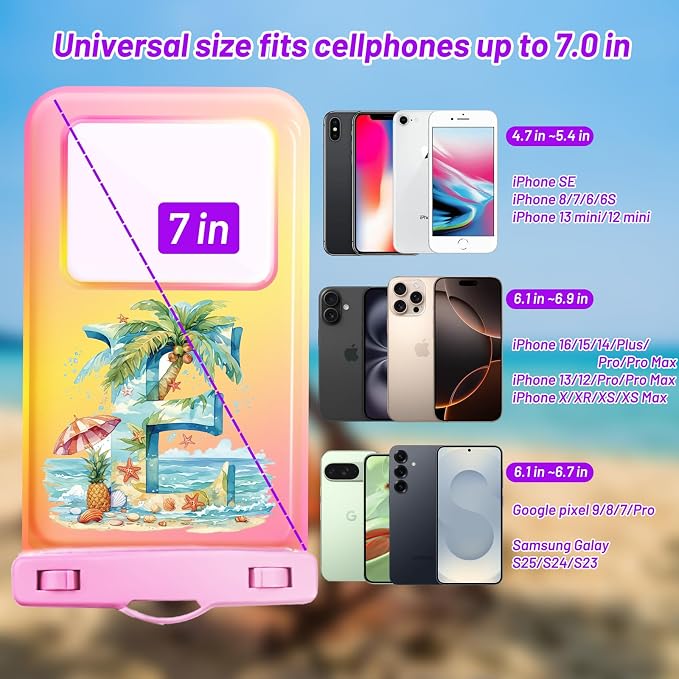 Personalized Initial Waterproof Phone Pouch Case - Image 2