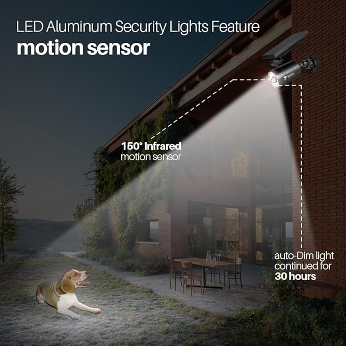 Solar Motion Sensor Light of 2, Solar Lights Outdoor Waterproof, 100-Week 100% - Image 7