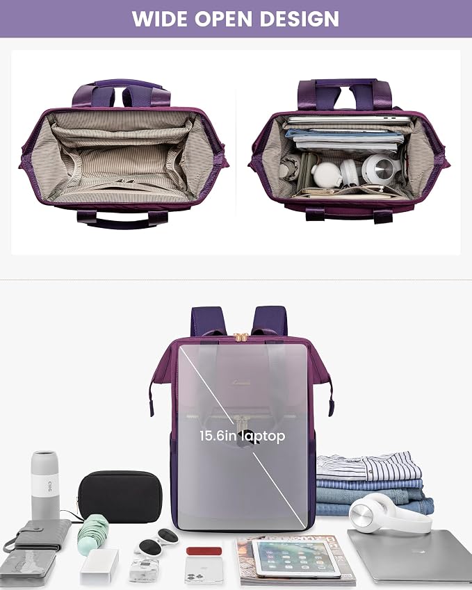 LOVEVOOK Laptop Backpack for Women, 17.7 Inch Work Laptop Bag - Image 8