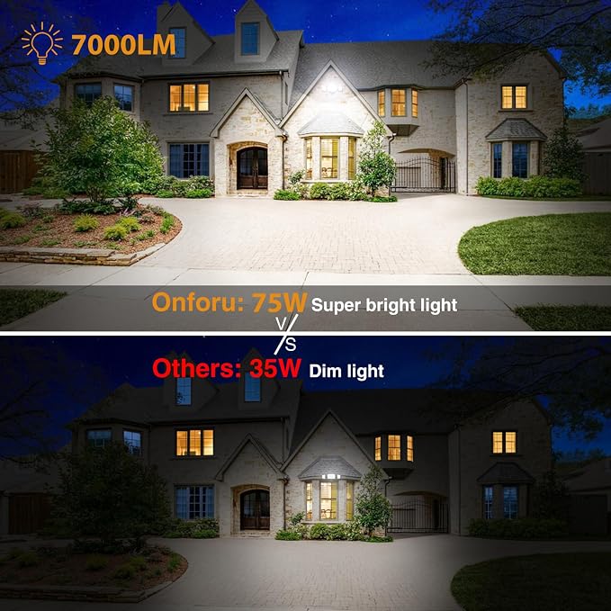 Onforu 75W Flood Lights Outdoor, 4 Packs 7000LM Super Bright Security Lights - Image 4