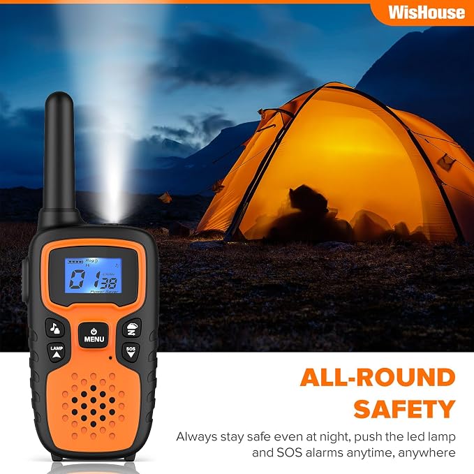 Wishouse Walkie Talkies for Adults Long Range-Rechargeable 4 Pack 2 Way Radios - Image 6