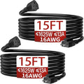 16/3 Indoor Extension Cord 15 FT 2 Pack, 3 Prong Power Cable, Suitable by Skrizcable