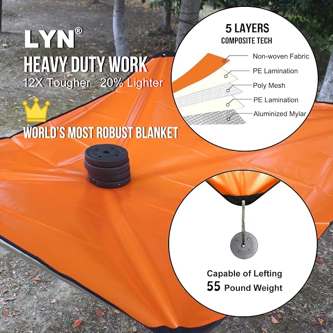 LYN Heavy Duty Emergency Blanket Survival Gear Waterproof Insulated Blanket - Image 3