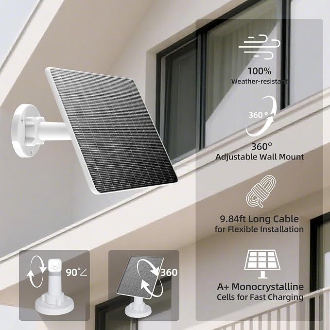 FlexSolar 6W Solar Panel for Security Cameras, IP67 Waterproof - Image 2