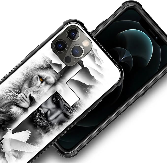 for iPhone 11 Pro Case, Lion Cross Jesus Christ Dove Pattern Made of Soft - Image 5