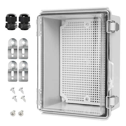 LeMotech Electrical Box, IP67 Waterproof Hinged Clear Cover Stainless Steel by LeMotech