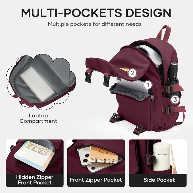 coowoz Lightweight School Bag Casual Daypack College Laptop Backpack - Image 5