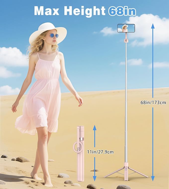 TONEOF 68" Magnetic Selfie Stick Tripod - Image 4