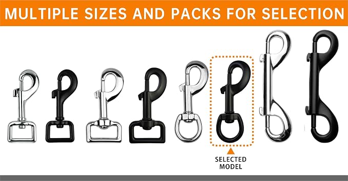 Garwor 3/4" Heavy Duty Swivel Snap Hooks Black Electrophoresis Coating - Image 6