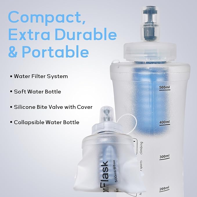 1L Soft Flask Water Bottle, Collapsible Water Bottle - Image 3