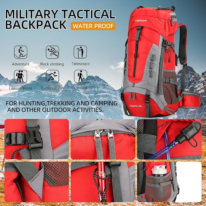 King'sGuard 60L Hiking Backpack - Image 6