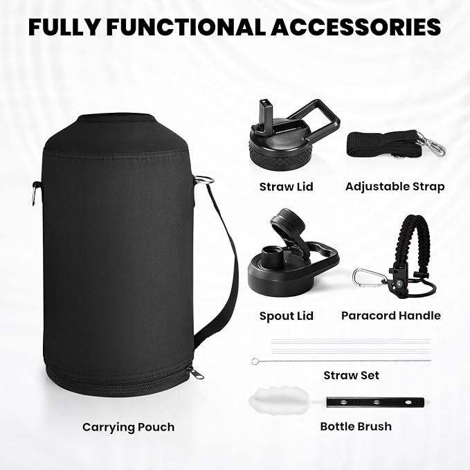 RAYMYLO One Gallon Water Bottle Insulated, Triple Walled Vacuum Stainless Steel - Image 6