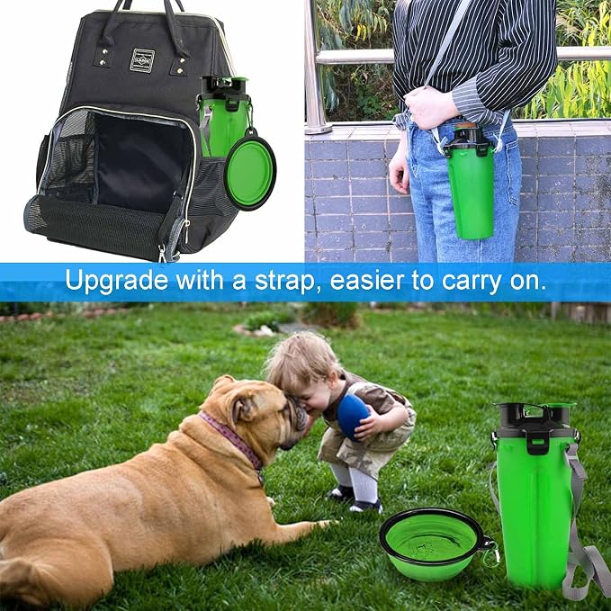 Dog Travel Water Bottle Collapsible Bowls, 2 in 1 Pet Food Container - Image 2